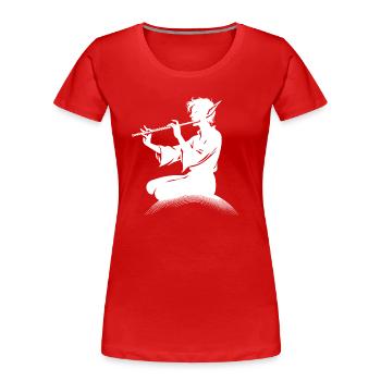 „Melodischer Elfenzauber“ - Frauen Premium Bio T-Shirt - Rot - Vorne - Mia (176cm)