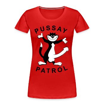 Pussay Patrol from as seen in The Inbetweeners - Women's Premium Organic T-Shirt - red - Front - Mia (176cm)
