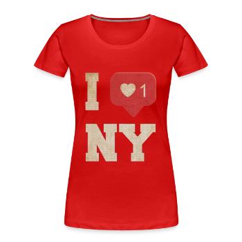 Ich liebe New York - Frauen Premium Bio T-Shirt - Rot - Vorne - Mia (176cm)