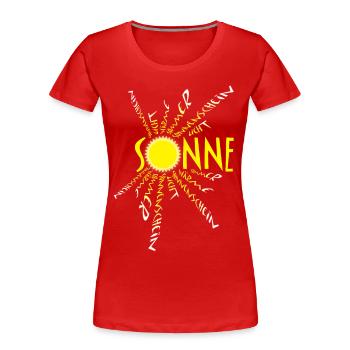 Soleil de soleil - T-shirt bio Premium Femme - rouge - Devant - Mia (176cm)