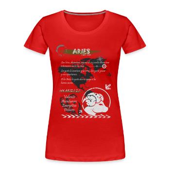 SIGN ARIES - Frauen Premium Bio T-Shirt - Rot - Vorne - Mia (176cm)