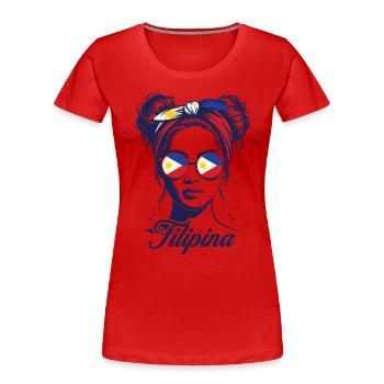 Philippinen Flagge Souvenir Frauen Philippinen - Frauen Premium Bio T-Shirt - Rot - Vorne - Mia (176cm)