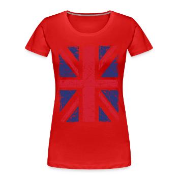 Union Jack - Frauen Premium Bio T-Shirt - Rot - Vorne - Mia (176cm)