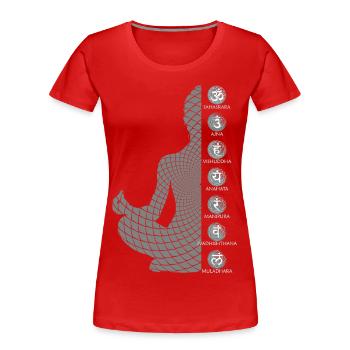 Sieben Chakras - Frauen Premium Bio T-Shirt - Rot - Vorne - Mia (176cm)