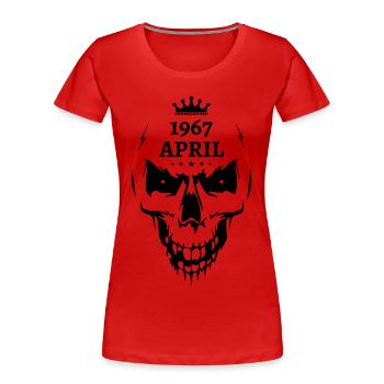 Avril 1967 Crâne - T-shirt bio Premium Femme - rouge - Devant - Mia (176cm)