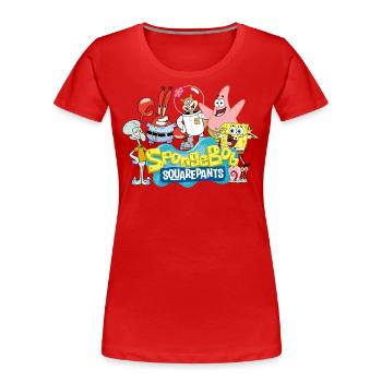 SpongeBob SquarePants SpongeBob And The Gang - Women's Premium Organic T-Shirt - red - Front - Mia (176cm)