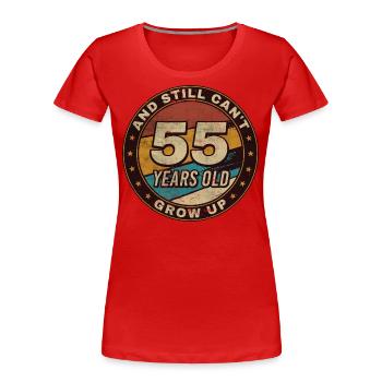 55th Anniversary Gift Retro 55th Birthday - Women's Premium Organic T-Shirt - red - Front - Mia (176cm)