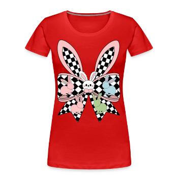 Easter Bunny - Frauen Premium Bio T-Shirt - Rot - Vorne - Mia (176cm)