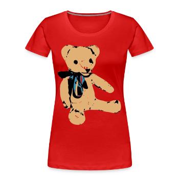teddybaer teddy - Frauen Premium Bio T-Shirt - Rot - Vorne - Mia (176cm)