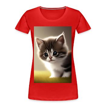 Baby Cat - Women's Premium Organic T-Shirt - red - Front - Mia (176cm)