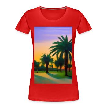 Arabische Wüste - Frauen Premium Bio T-Shirt - Rot - Vorne - Mia (176cm)