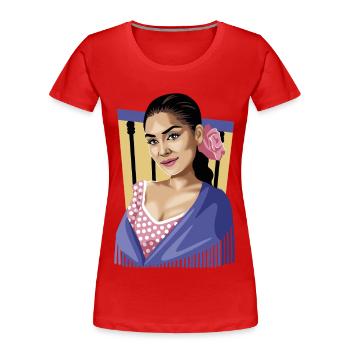 Andalusian Essence - Women's Premium Organic T-Shirt - red - Front - Mia (176cm)