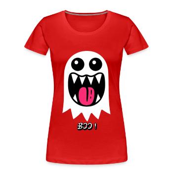 Ghost Buh - Frauen Premium Bio T-Shirt - Rot - Vorne - Mia (176cm)