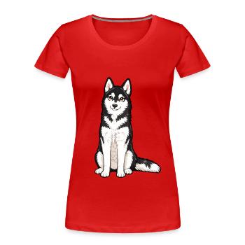 Rauque - T-shirt bio Premium Femme - rouge - Devant - Mia (176cm)