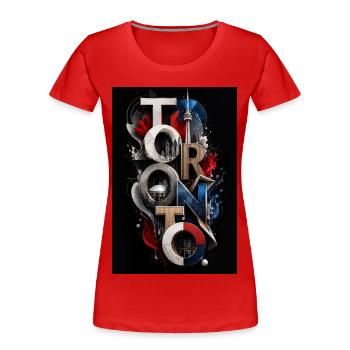 Toronto Urban Typography - Women's Premium Organic T-Shirt - red - Front - Mia (176cm)