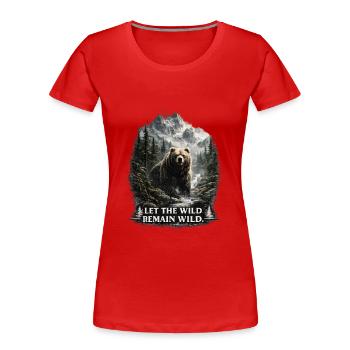 Grizzly Bear – Wilderness & Nature Conservation - Women's Premium Organic T-Shirt - red - Front - Mia (176cm)