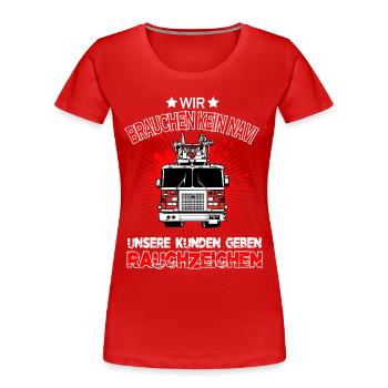 Firefighter volunteer firefighter gift - Women's Premium Organic T-Shirt - red - Front - Mia (176cm)