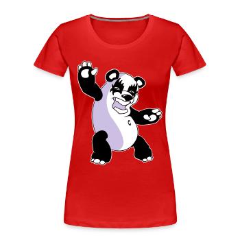 Panda Kiss - Frauen Premium Bio T-Shirt - Rot - Vorne - Mia (176cm)