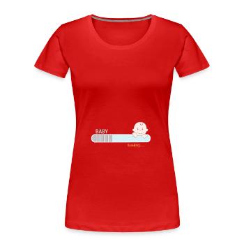 Schwangerschaft - Frauen Premium Bio T-Shirt - Rot - Vorne - Mia (176cm)