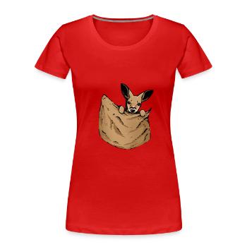 Kangaroo belly bag - Women's Premium Organic T-Shirt - red - Front - Mia (176cm)