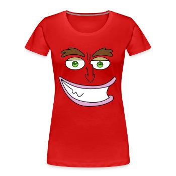 Big Mouth Hormones Monster Face Design - Women's Premium Organic T-Shirt - red - Front - Mia (176cm)