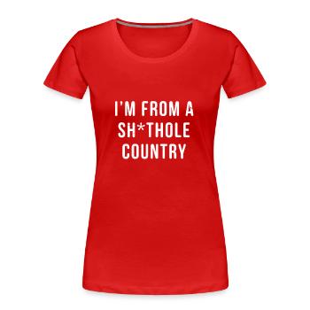  Anti Anti racisme T-shirts - T-shirt bio Premium Femme - rouge - Devant - Mia (176cm)
