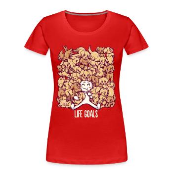 Lebensziele - Golden Labrador Retriever Hunde - Frauen Premium Bio T-Shirt - Rot - Vorne - Mia (176cm)
