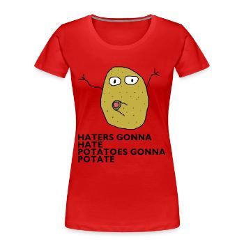 Haters gonna hate - Women's Premium Organic T-Shirt - red - Front - Mia (176cm)