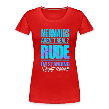 Sirène mer plage Mermaid étoile de mer nageoire - T-shirt bio Premium Femme - rouge - Devant - Mia (176cm)
