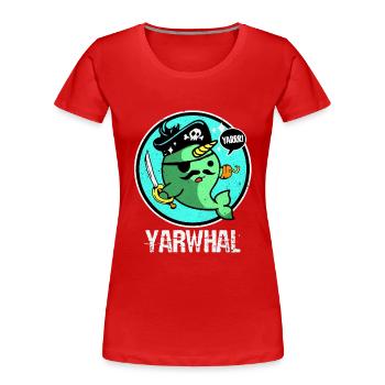 Narval - T-shirt bio Premium Femme - rouge - Devant - Mia (176cm)