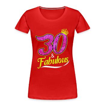 30 ans - T-shirt bio Premium Femme - rouge - Devant - Mia (176cm)