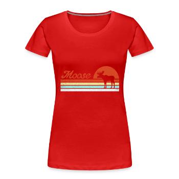 Elk - Women's Premium Organic T-Shirt - red - Front - Mia (176cm)
