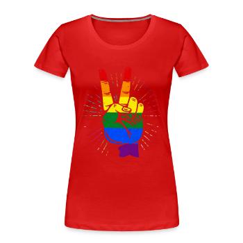 LGBT - Frauen Premium Bio T-Shirt - Rot - Vorne - Mia (176cm)