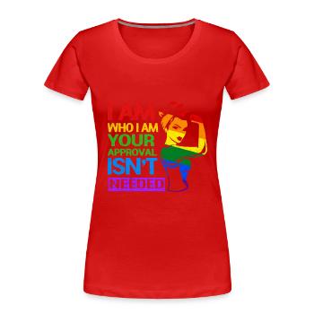 LGBT - Frauen Premium Bio T-Shirt - Rot - Vorne - Mia (176cm)