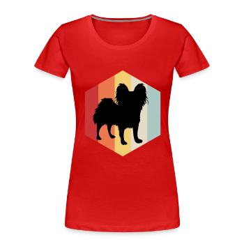 Papillon Hund Zwergspaniel Hundefreund Haustier - Frauen Premium Bio T-Shirt - Rot - Vorne - Mia (176cm)