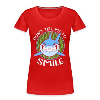 Shark Fish Shark Shark Fin Sharks Ocean - Women's Premium Organic T-Shirt - red - Front - Mia (176cm)