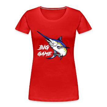 Big Game Fishing - Frauen Premium Bio T-Shirt - Rot - Vorne - Mia (176cm)