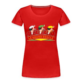 France, France weißes, France gepunktetes - Frauen Premium Bio T-Shirt - Rot - Vorne - Mia (176cm)