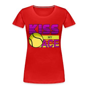 Tennis, tennis tennis , tennis tennis court - Women's Premium Organic T-Shirt - red - Front - Mia (176cm)