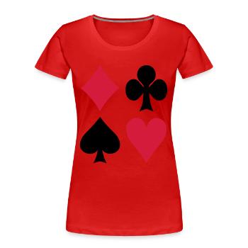 Karten - Poker - Frauen Premium Bio T-Shirt - Rot - Vorne - Mia (176cm)