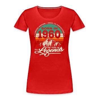 Legenden werden 1960 geboren - Frauen Premium Bio T-Shirt - Rot - Vorne - Mia (176cm)