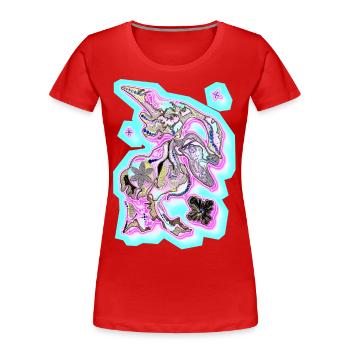 Points fog - Women's Premium Organic T-Shirt - red - Front - Mia (176cm)