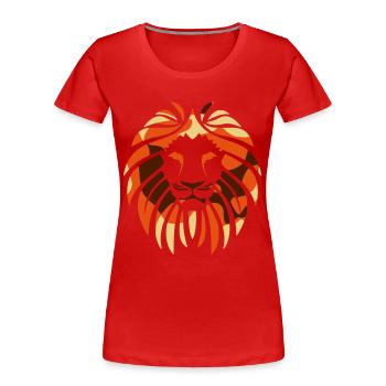 LION / LÖWE CAMO / CAMOUFLAGE - Frauen Premium Bio T-Shirt - Rot - Vorne - Mia (176cm)