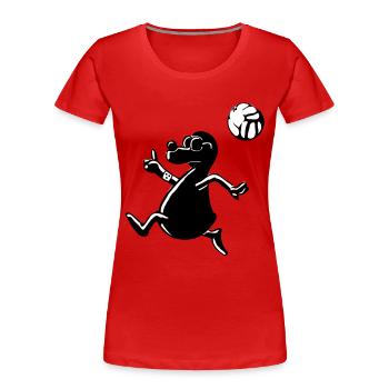 Maulwurf 3 - Frauen Premium Bio T-Shirt - Rot - Vorne - Mia (176cm)