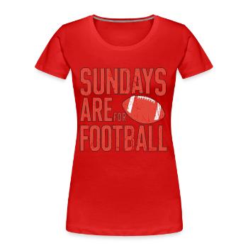 Le dimanche, c’est le football américain - T-shirt bio Premium Femme - rouge - Devant - Mia (176cm)