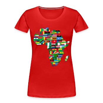 collection afrique - T-shirt bio Premium Femme - rouge - Devant - Mia (176cm)