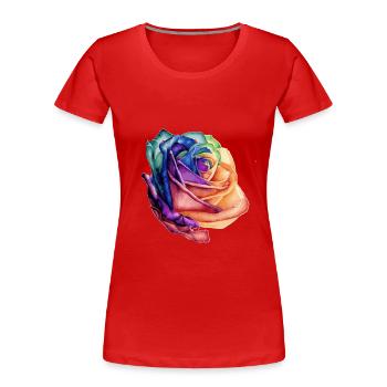 rosa Farben - Frauen Premium Bio T-Shirt - Rot - Vorne - Mia (176cm)