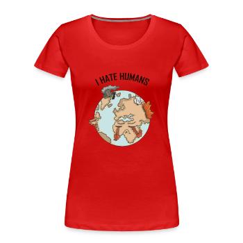 Environnement terre - T-shirt bio Premium Femme - rouge - Devant - Mia (176cm)