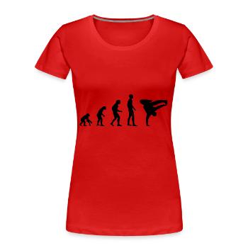 Breakdance Evolution Silhouette - Women's Premium Organic T-Shirt - red - Front - Mia (176cm)