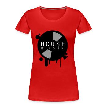 House Music Party Shirt Vinyl Schallplatte - Frauen Premium Bio T-Shirt - Rot - Vorne - Mia (176cm)